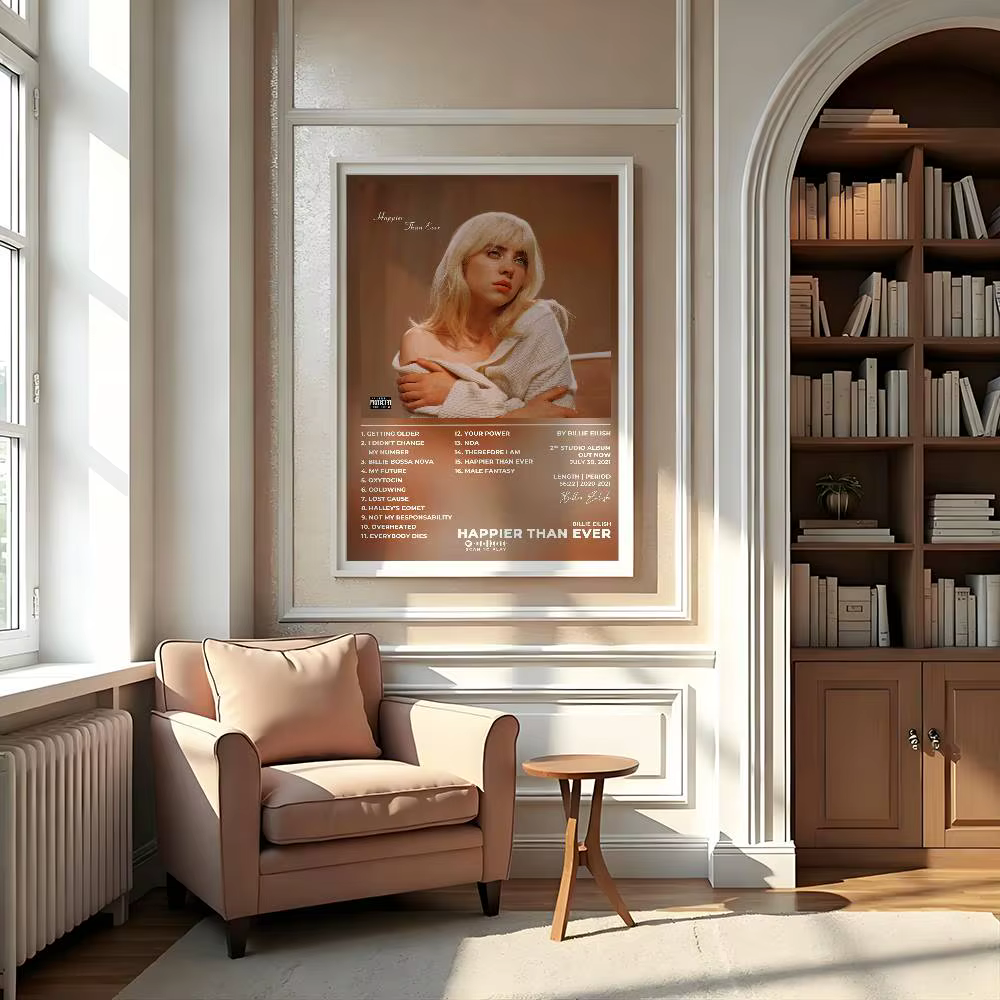 Autocollants muraux auto-adhésifs pour décoration de maison, imprimés de galerie d'affiches Singer B