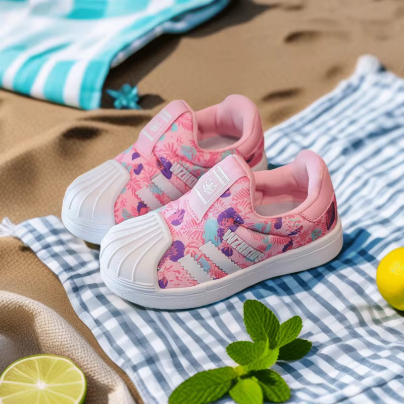 Une paire de chaussures de sport quatre saisons pour enfants, avec embout anti-collision et design d