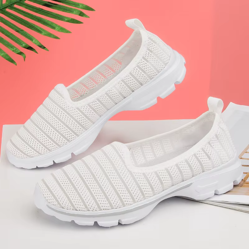 STRONGSHEN – baskets d'été pour femmes, chaussures plates à enfiler, mocassins de marche décontracté