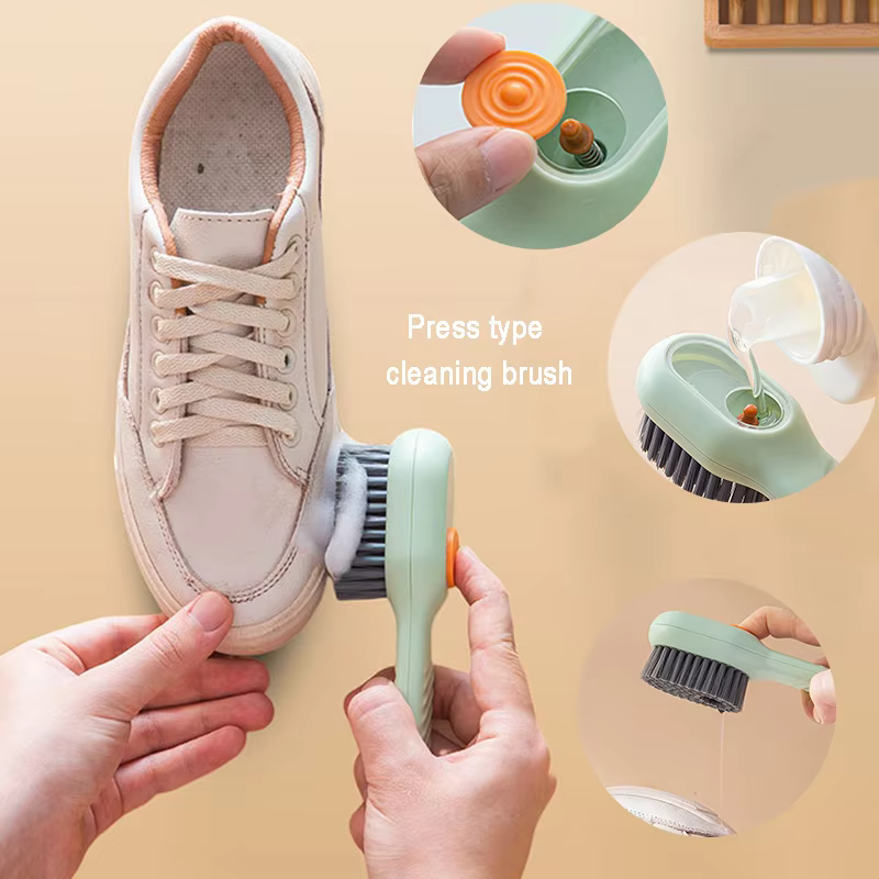 Brosse à chaussures à décharge automatique de liquide, nettoyage en profondeur multifonctionnel, poi