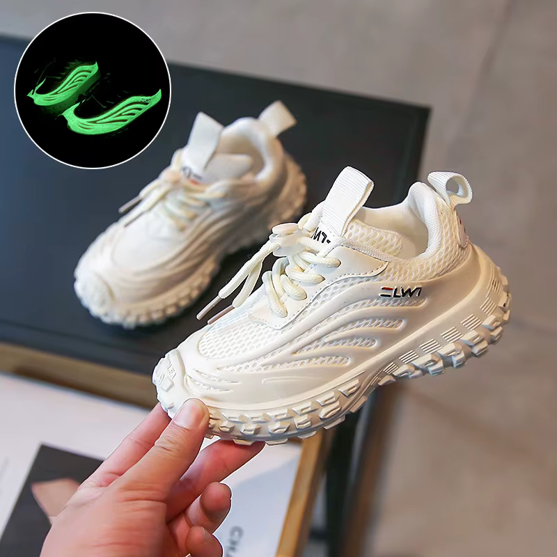 Chaussures de sport respirantes et réfléchissantes pour enfants, baskets décontractées pour filles e