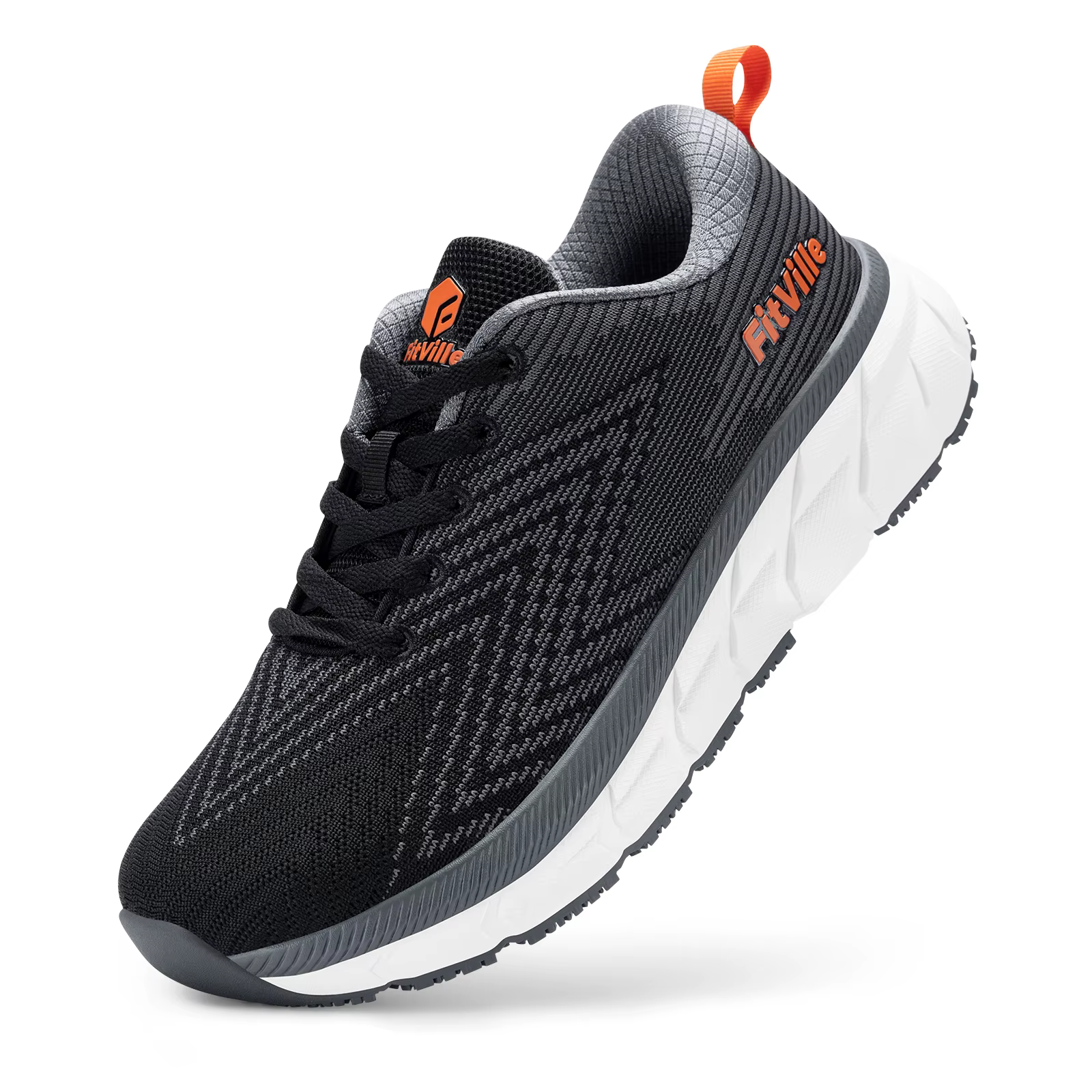 FitVille – chaussures à bout large pour hommes, chaussures de course rembourrées, très larges, antid
