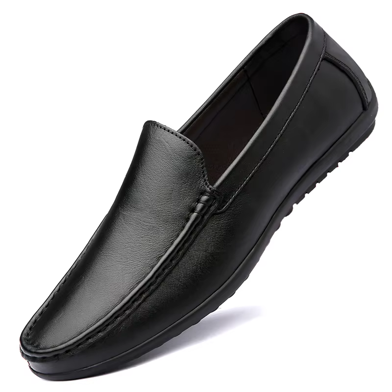 Chaussures à enfiler pour hommes chaussures habillées en cuir véritable respirantes faites à la main