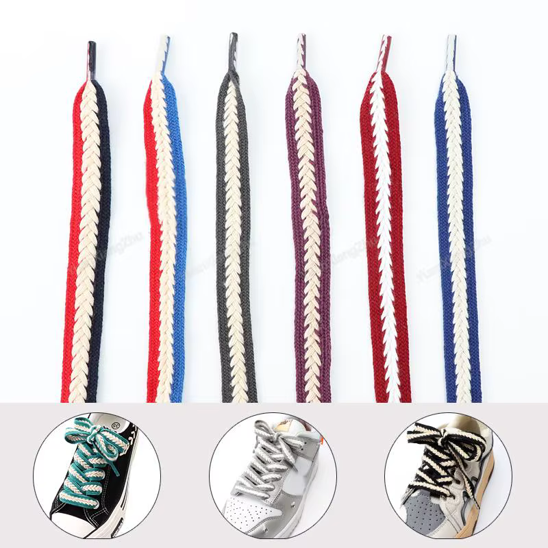 Lacets Lumineux en Coton pour Baskets de Qualité, 1.5cm, 100/120/140/160cm