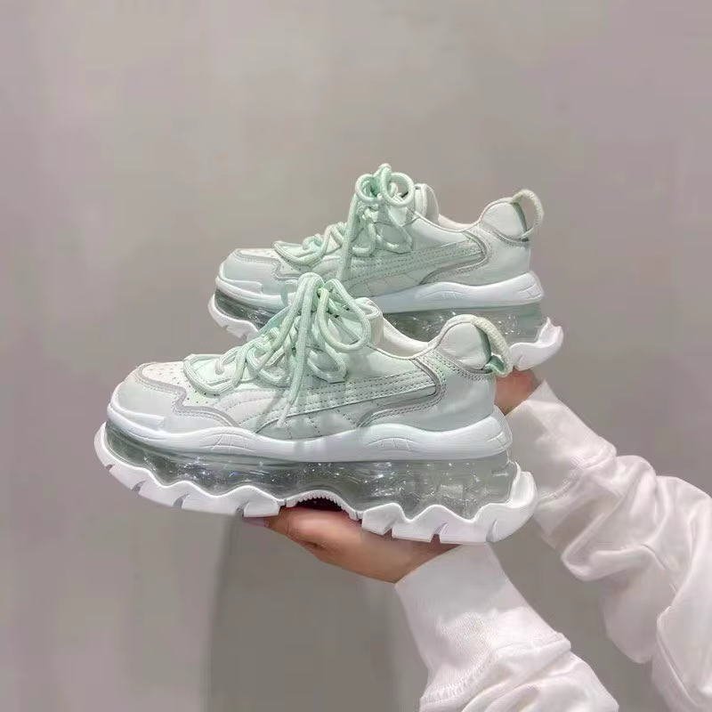 Baskets Respirantes à Plateforme pour Femme, Chaussures de dehors, de Course, de Tennis, Beige, Prin