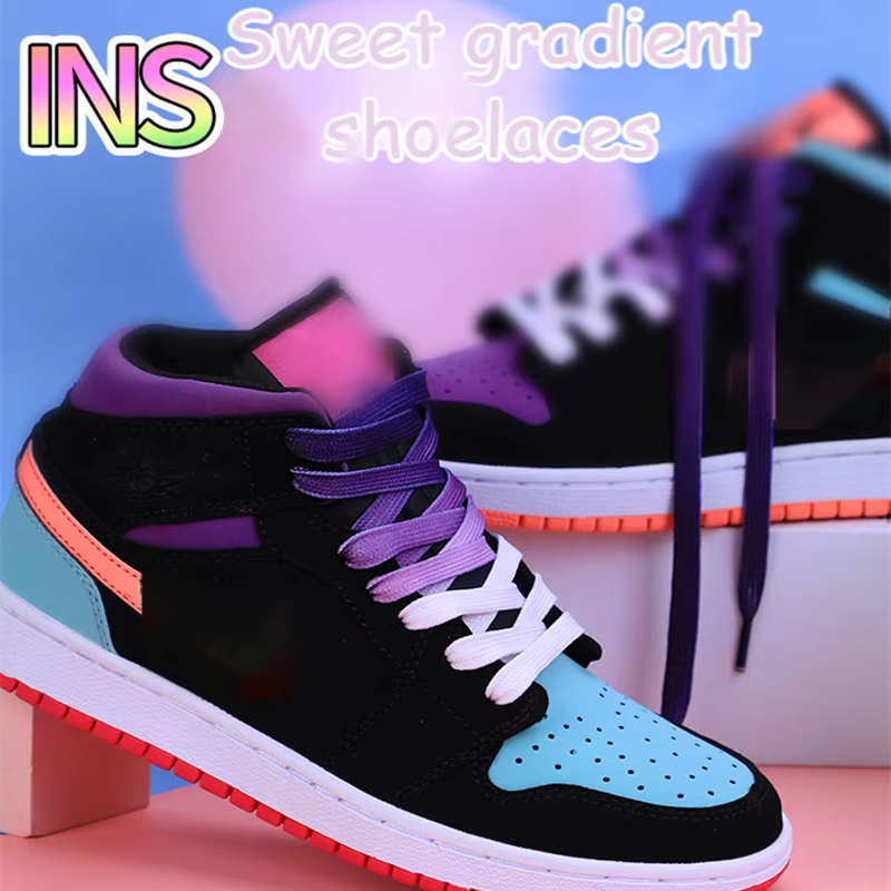 Lacets lumineux dégradés pour baskets, Lacets décontractés pour hommes et femmes, Adultes et enfants