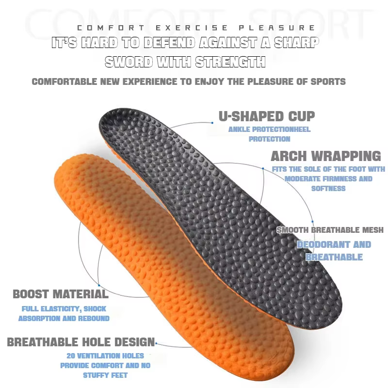 Semelle intérieure en mousse à mémoire de forme pour chaussures décontractées, offre une excellente