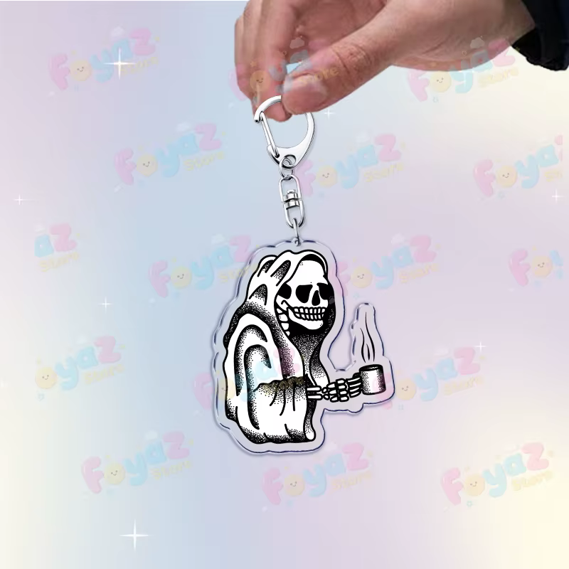 Porte-clés style japonais noir avec tatouages traditionnels pour femmes, accessoires de sac, fleurs 