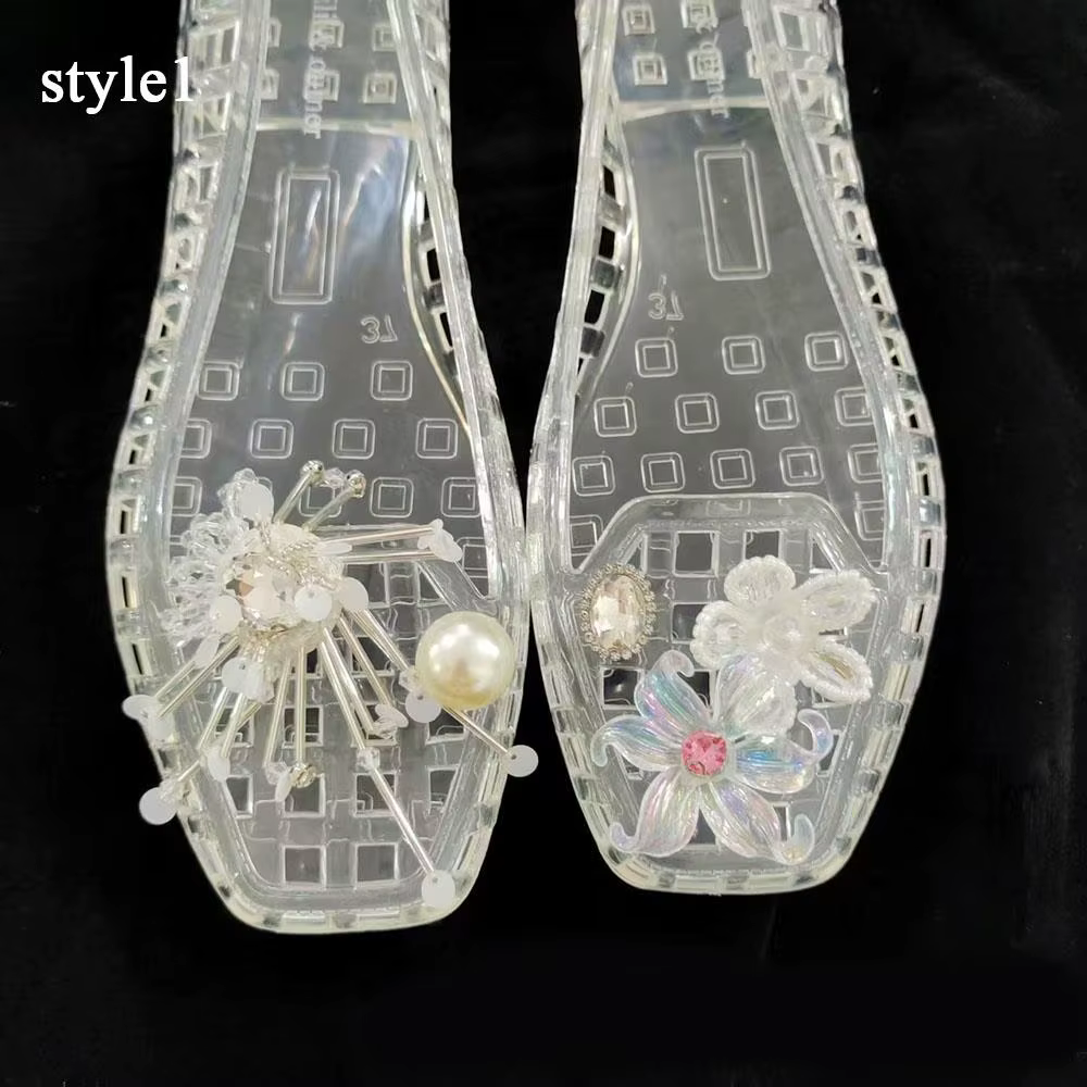 Ensemble de pinces à chaussures en cristal, défilé de mode, boucles à fleurs et pendentif pompon, bi