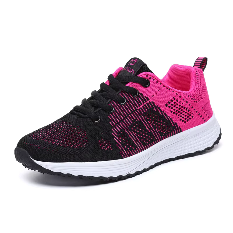 Chaussures décontractées pour femmes, chaussures de marche respirantes en maille, baskets plates, ch