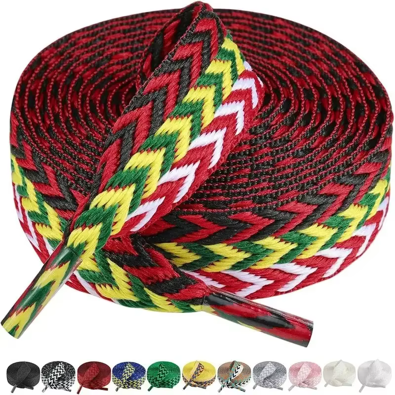 Encounaker-Lacets Lumineux Plats et Ondulés pour Chaussures de dehors, Basket-ball, Tennis, Optique,