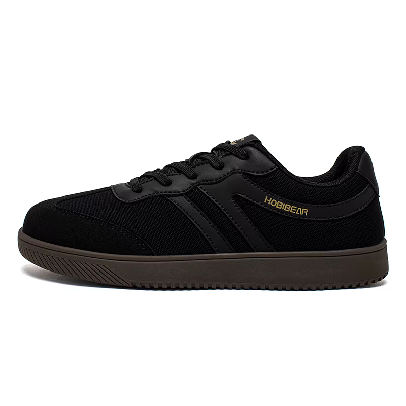HOBIBEAR chaussures à bout large hommes femmes tissu minimaliste Sneaker à lacets chaussures de marc