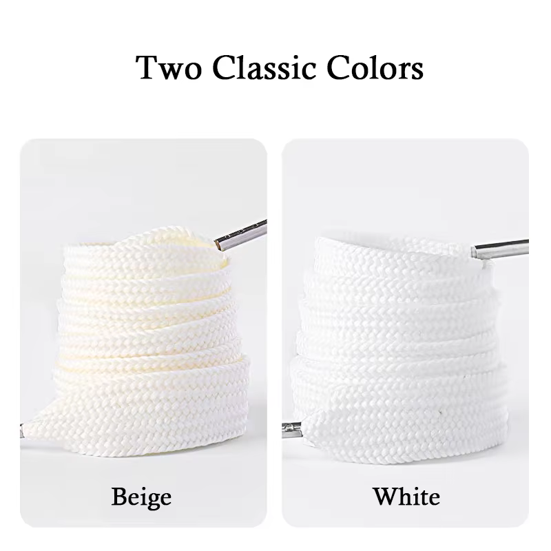 Lacets Plats Classiques de 2cm de Largeur pour Baskets, Accessoires de Chaussures à Tête en PVC/Méta
