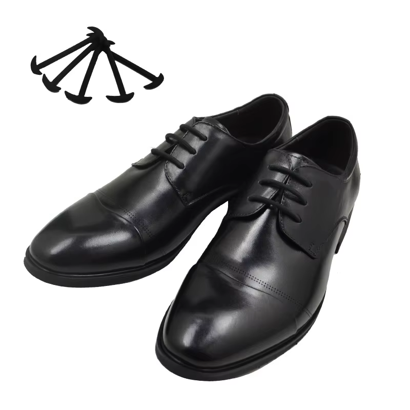 Lacets en cuir et Silicone pour baskets, 12 pièces/ensemble, lacets élastiques en Silicone adaptés a