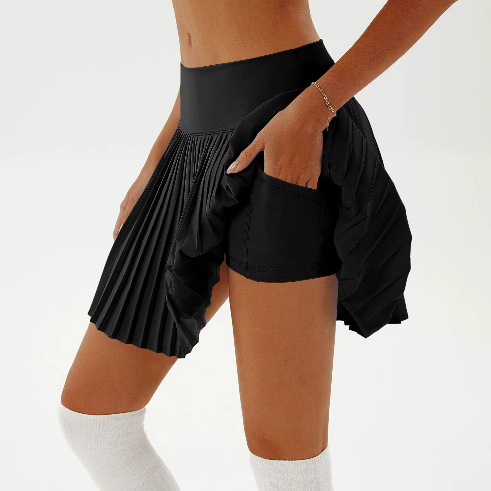 Jupe de Tennis pour femmes avec short taille haute jupes de sport plissées entraînement de gymnastiq