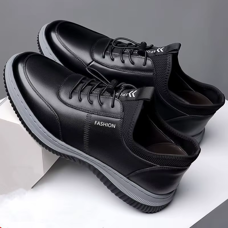 Chaussures décontractées pour hommes à la mode, semelle souple, tendance, en cuir, à enfiler, confor