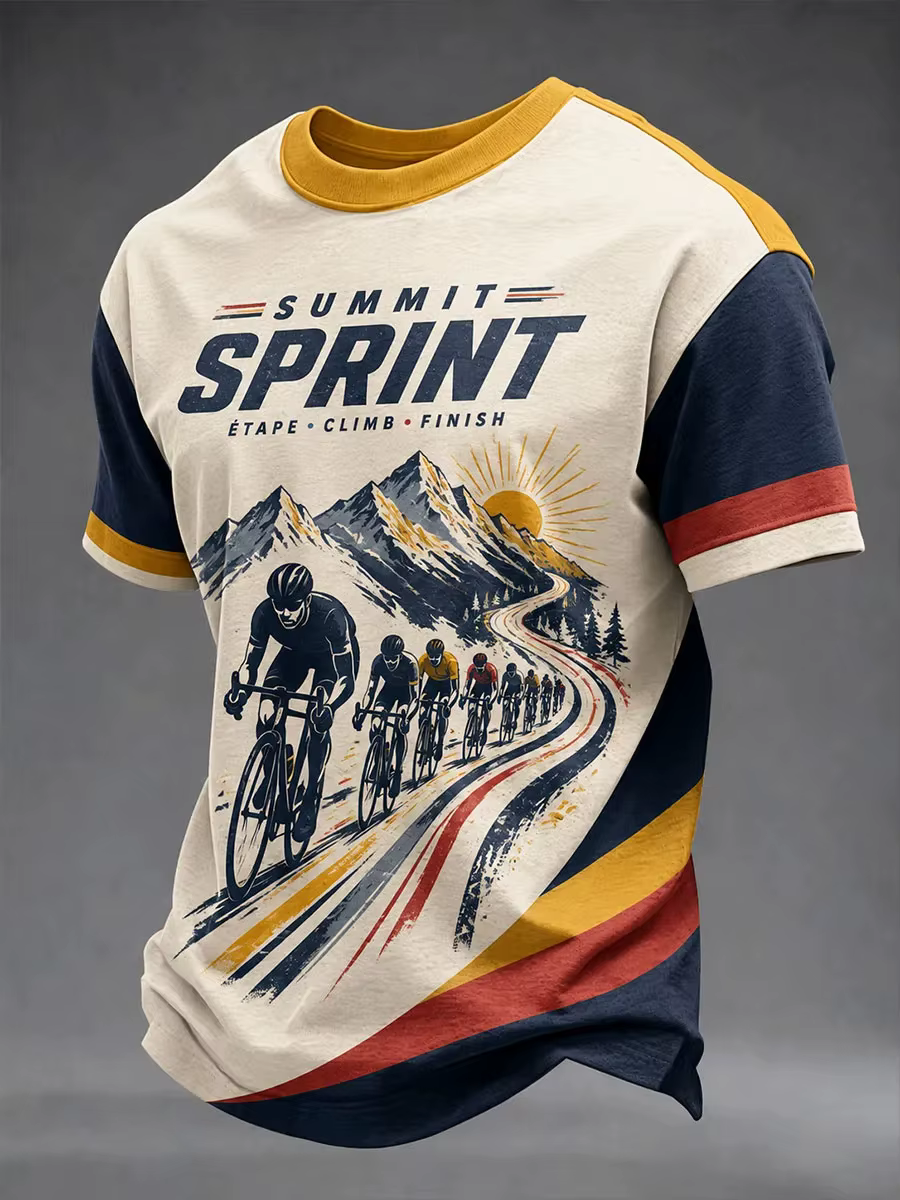 T-shirt de cyclisme style français pour hommes et femmes, imprimé 3D, décontracté, sportif, séchage 