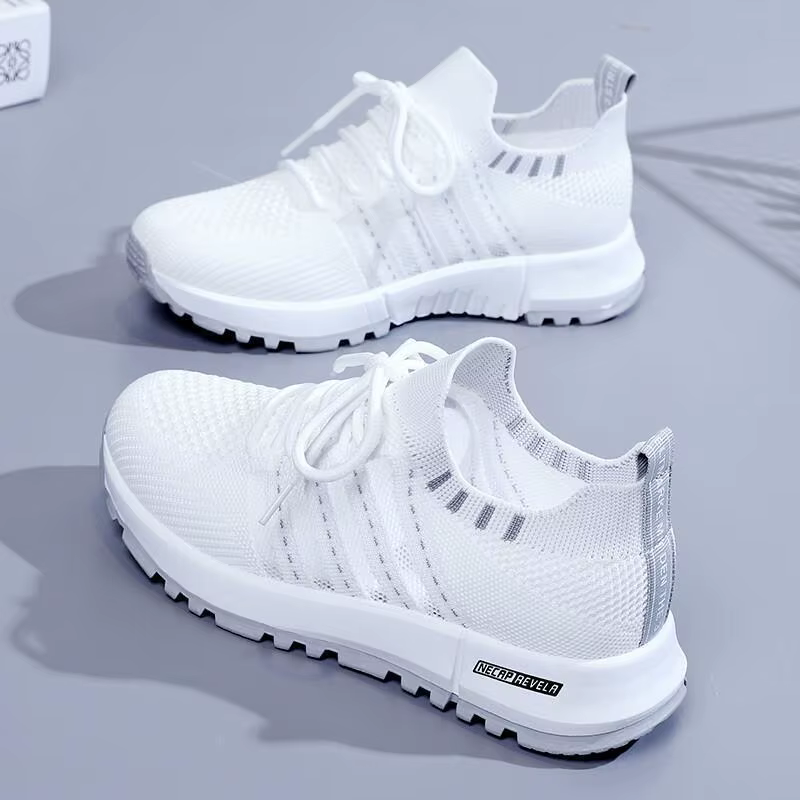 Baskets à plateforme blanche pour femmes chaussures décontractées 2025 chaussures de Sport en maille