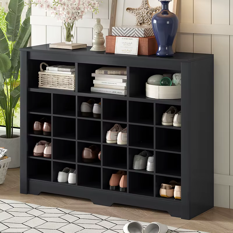 ON-TREND-Console Cubby 24 chaussures au design élégant, armoire à chaussures moderne avec base incur
