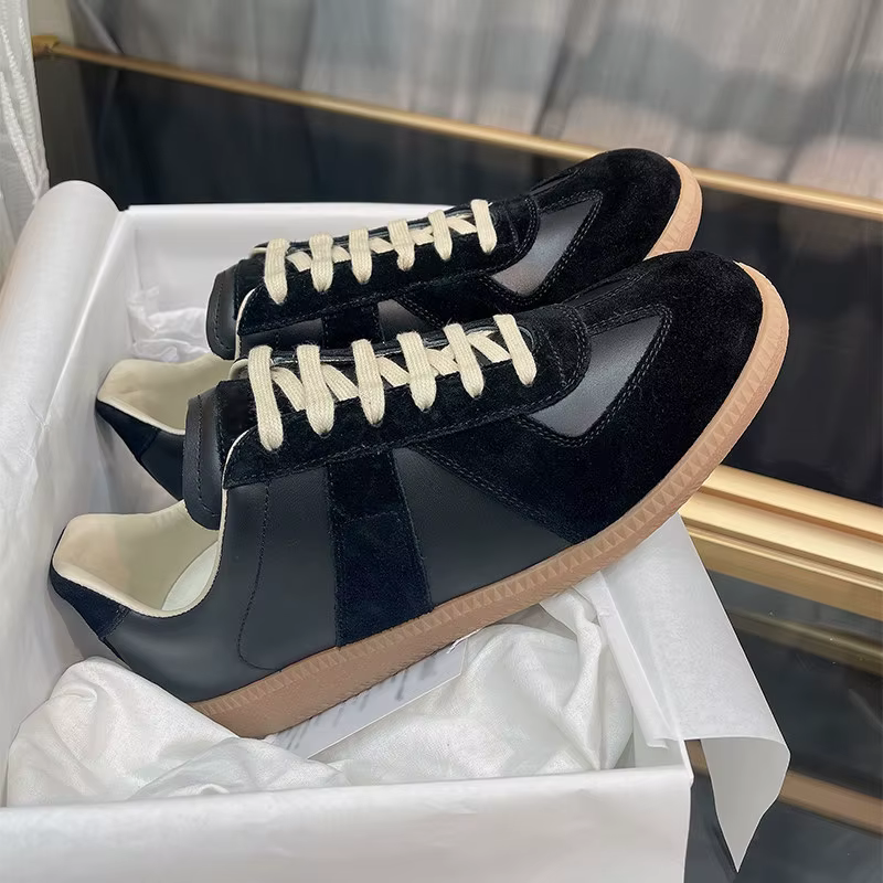Sneakers rétro GAT, fabriquées à la main en cuir véritable, baskets de l'armée allemande, chaussures