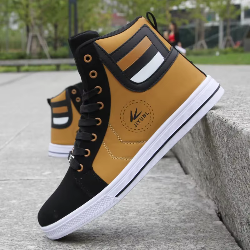 Baskets montantes décontractées pour hommes, chaussures légères, chaussures de marche hip hop, plate