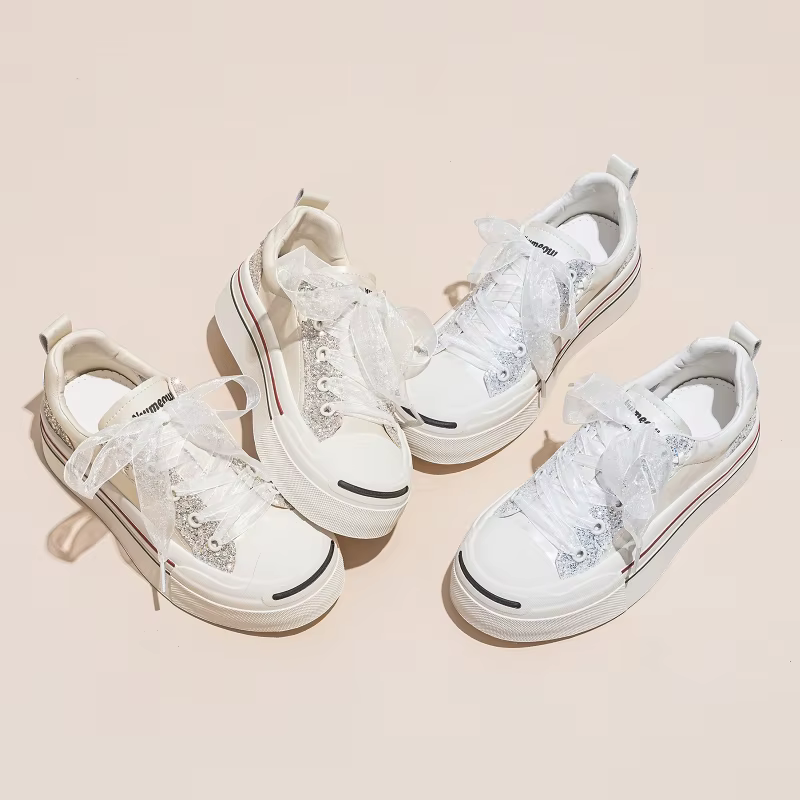 CICIYANG Baskets pour femmes, Nouvelle collection Printemps 2026, en cuir croûte, à semelle épaisse,