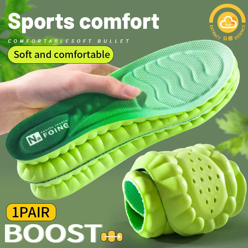 Semelles intérieures orthopédiques de Sport 4D, 1 paire, douces, respirantes, haute élasticité, Abso