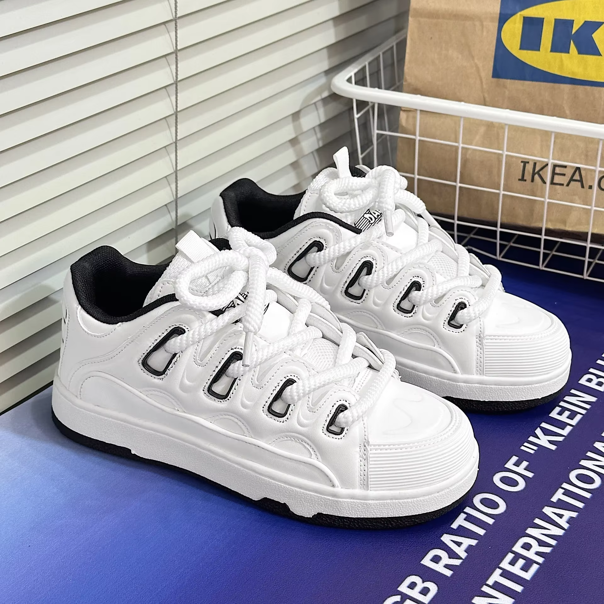 Chaussures de Skateboard à semelles épaisses et bout rond pour Couple, avec maille respirante, confo