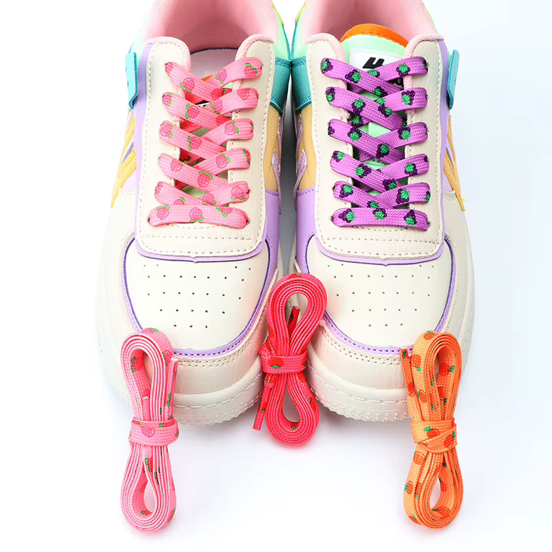 Lacets plats pour chaussures baskets lacets de chaussures pour Tennis impression fruits mignon cordo