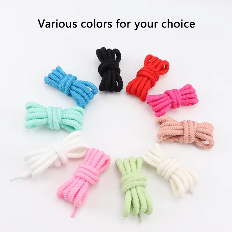 Lacets ronds en coton et lin pour baskets, bottes de Sport, chaussures de planche appropriées, toile