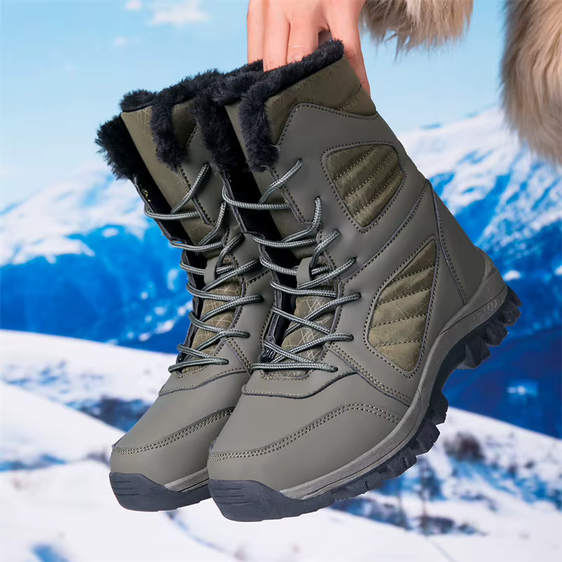 Bottes de neige pour hommes chaussures d'hiver décontractées plate-forme antidérapante bottines en f