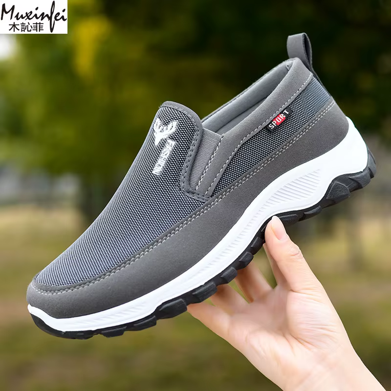 Hommes course randonnée baskets respirant orthopédique voyage tennis sans lacet confortable pour les