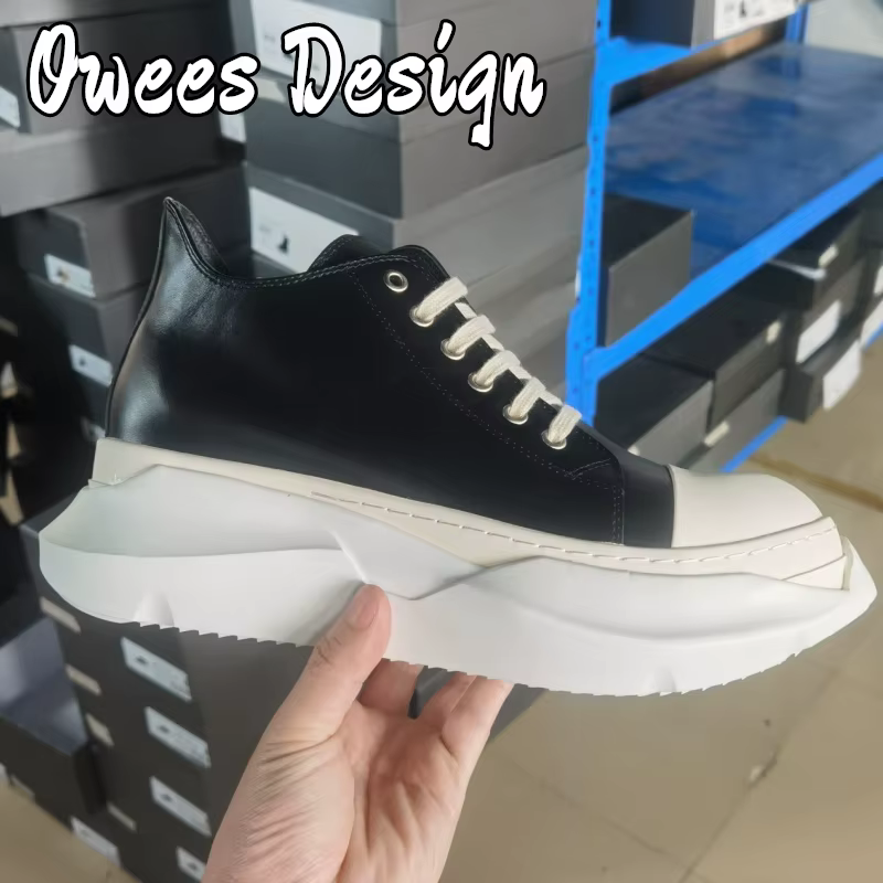Marque décontracté femmes en cuir véritable chaussures basses plate-forme hommes à lacets chaussure 