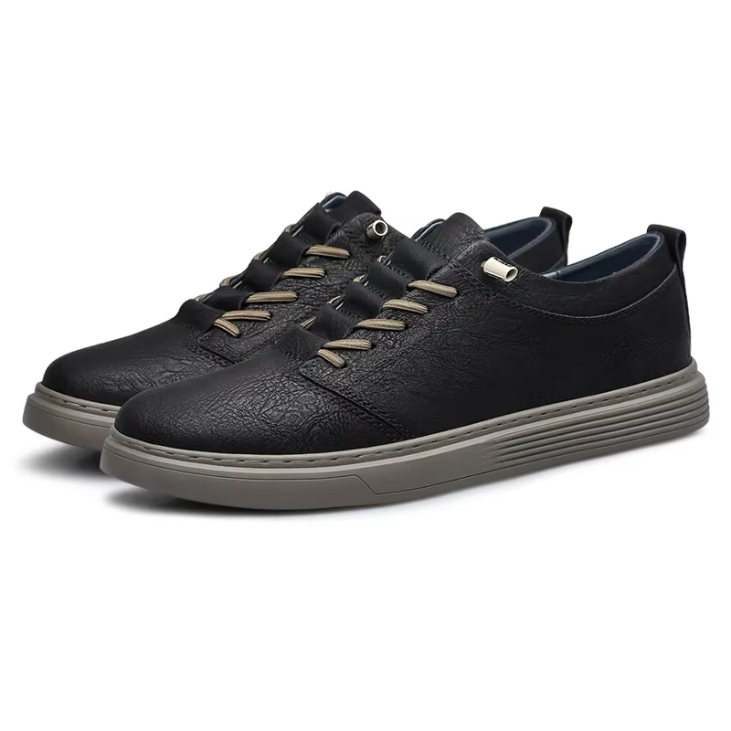 Chaussures décontractées en cuir véritable de créateur chaussures Oxford de sport de plein air noire