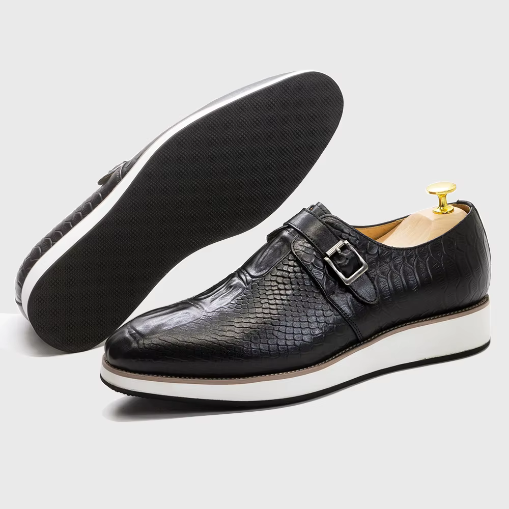 Hommes chaussures décontractées en cuir véritable motif Crocodile chaussure classique pour hommes en