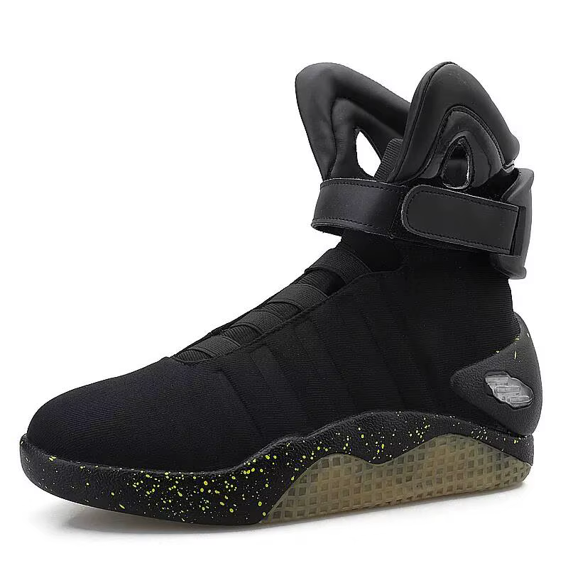 Chaussures de basket lumineuses LED pour hommes, style Back to the Future, baskets montantes pour co