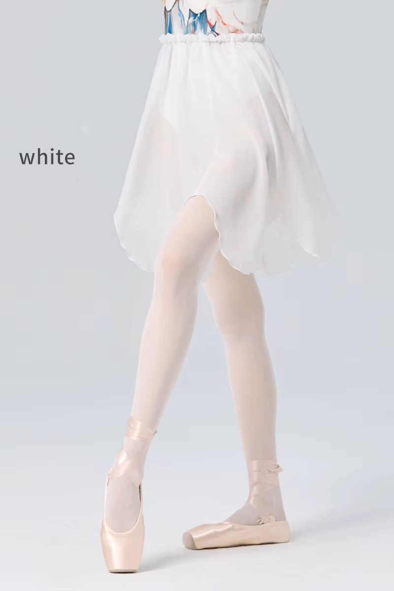 Jupe de danse de ballet pour femmes, adultes, adolescentes, jupe en mousseline de soie blanche et no
