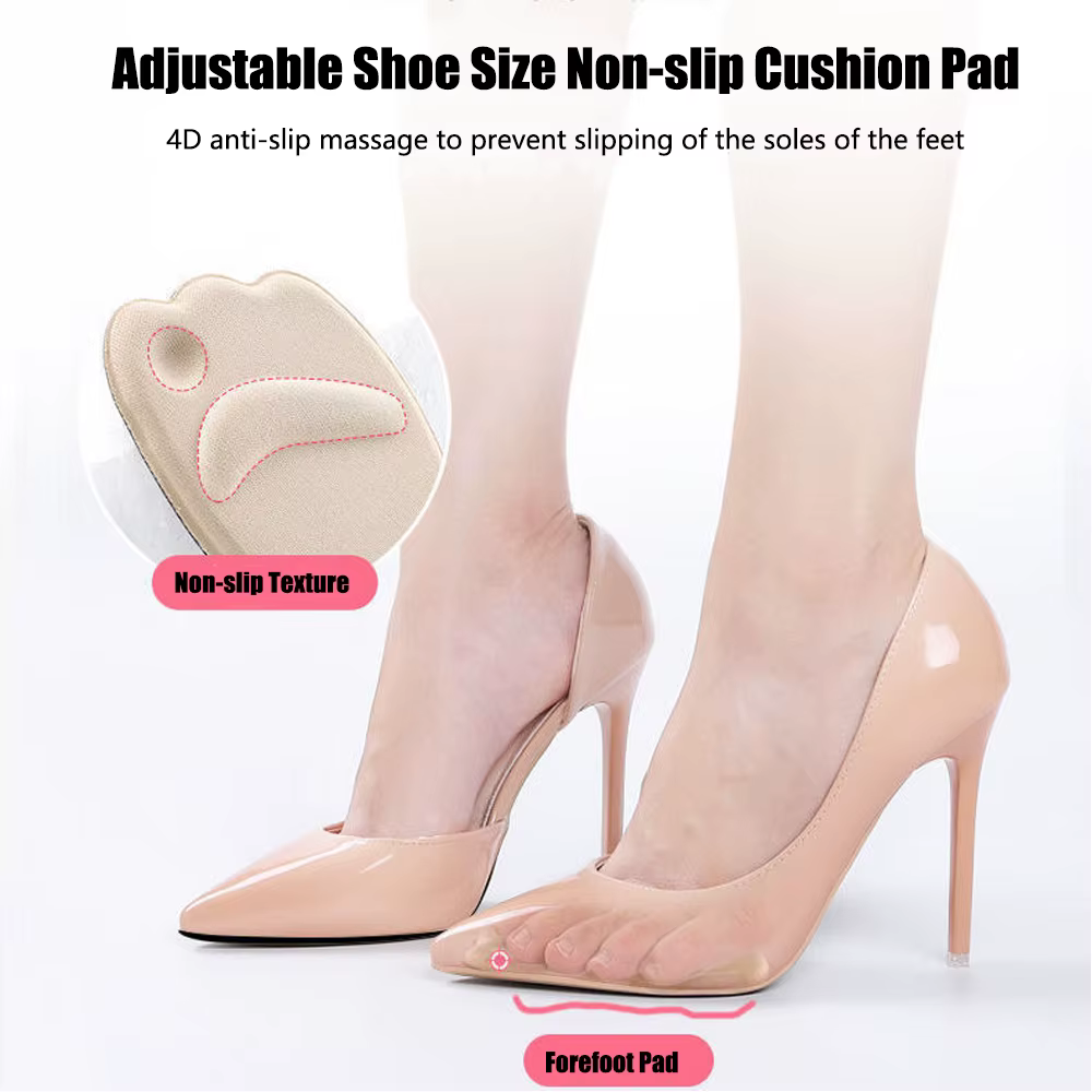 Coussinets d'insertion avant-pied pour femmes, chaussures antidérapantes en Silicone, soulagement de