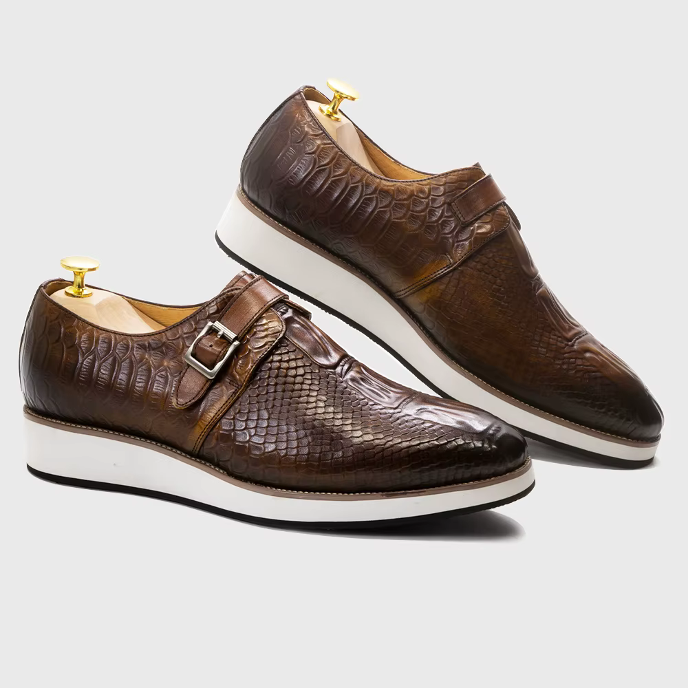 Hommes chaussures décontractées en cuir véritable motif Crocodile chaussure classique pour hommes en