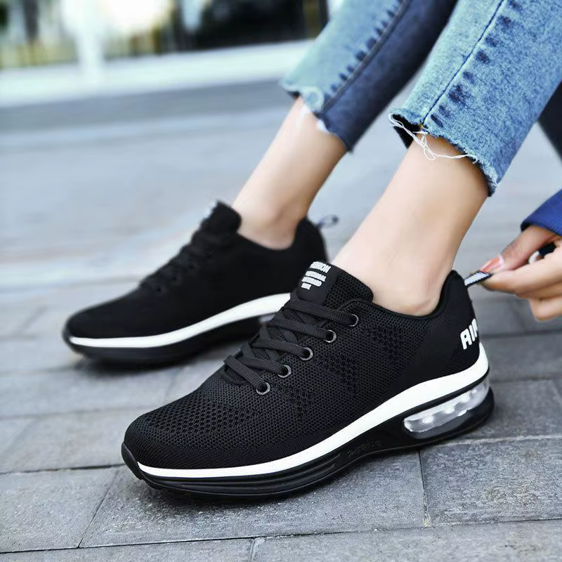 Baskets violettes pour femmes, chaussures respirantes en maille tricotée, baskets de marche à coussi