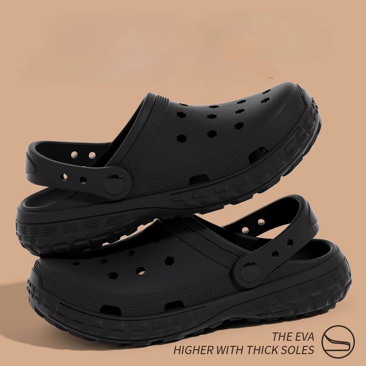 Chaussures perforées antidérapantes pour hommes, semelles épaisses, confortables, adaptées à la cond