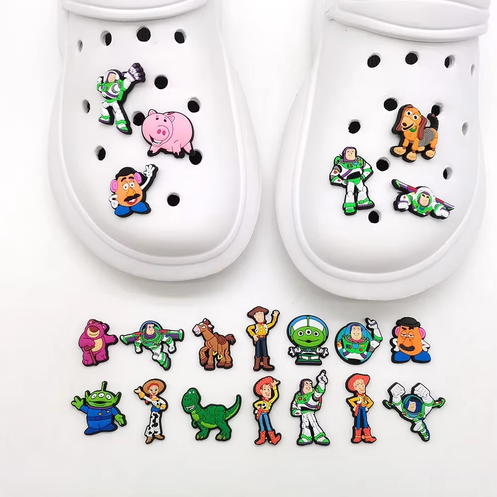 Breloques de chaussures de la série Toy Story, 20 pièces, pour sabots, diapositives à bulles, sandal