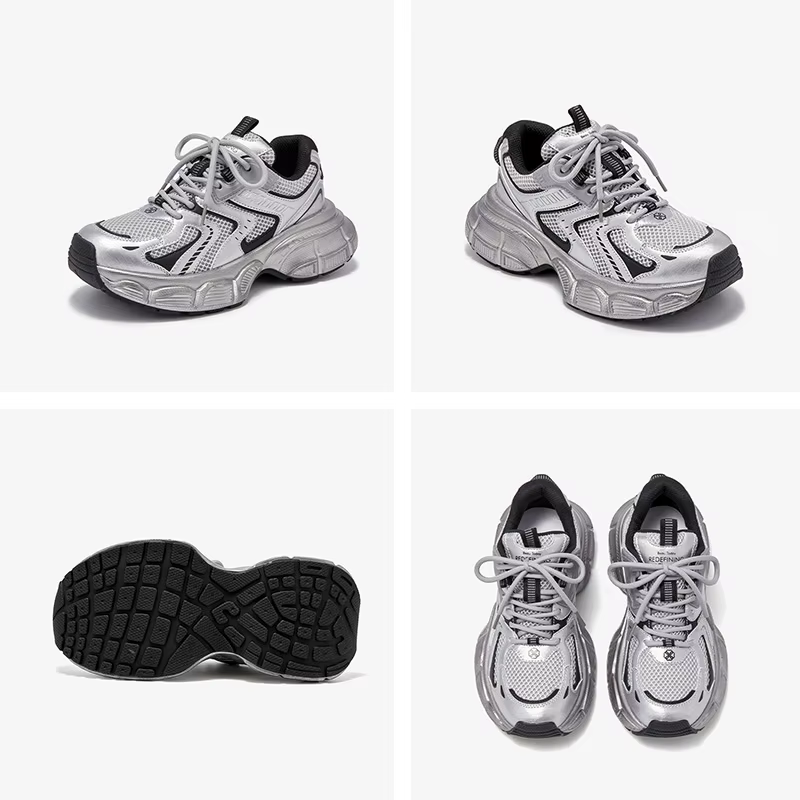 BEAUTODAY-Baskets épaisses en maille respirante pour femmes, chaussures de sport, faites à la main, 