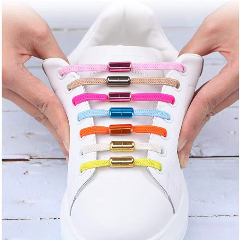 Lacets de chaussures de course élastiques multicolores, pour enfants, adultes et personnes âgées, ra