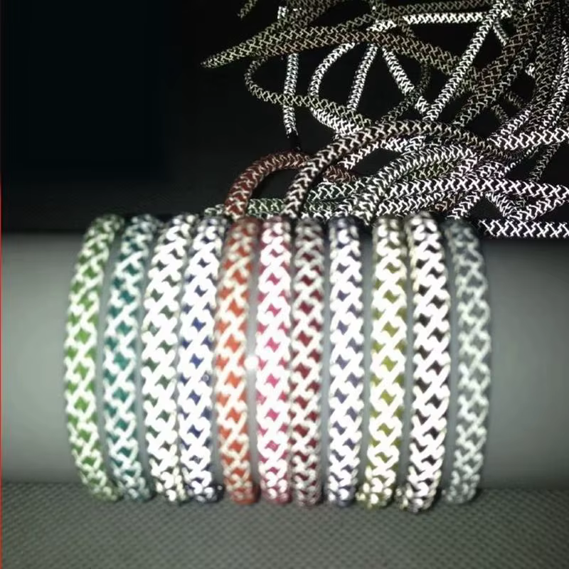Lacets réfléchissants fluorescents, 1 paire, pour baskets, lacets de chaussures à corde ronde yezy 3