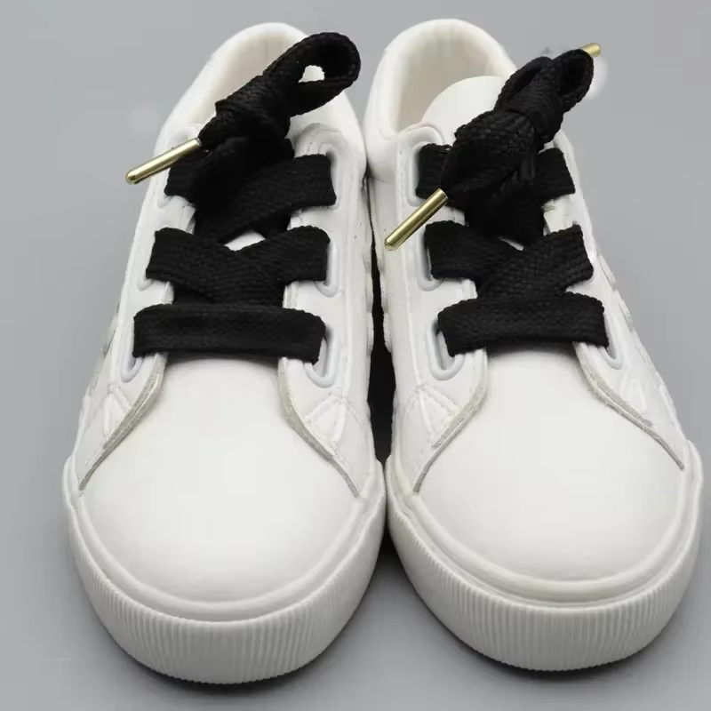 Lacets de graisse de 1.8cm avec pointes en métal doré, lacets de luxe de haute qualité, lacets de bo