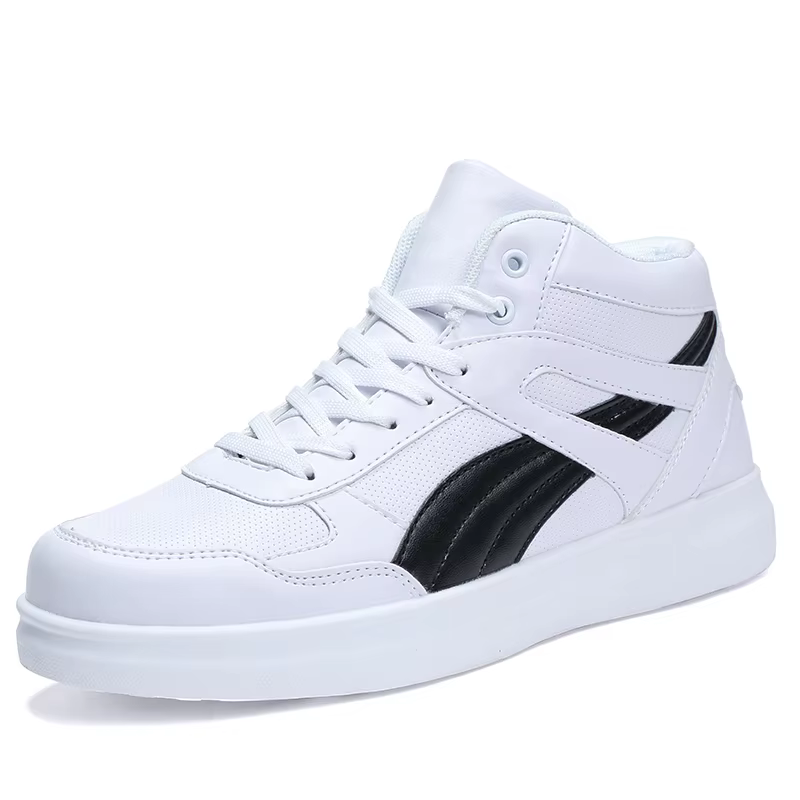 Printemps chaussures de loisir à la mode hommes baskets blanches respirant haut chaussures plates ch