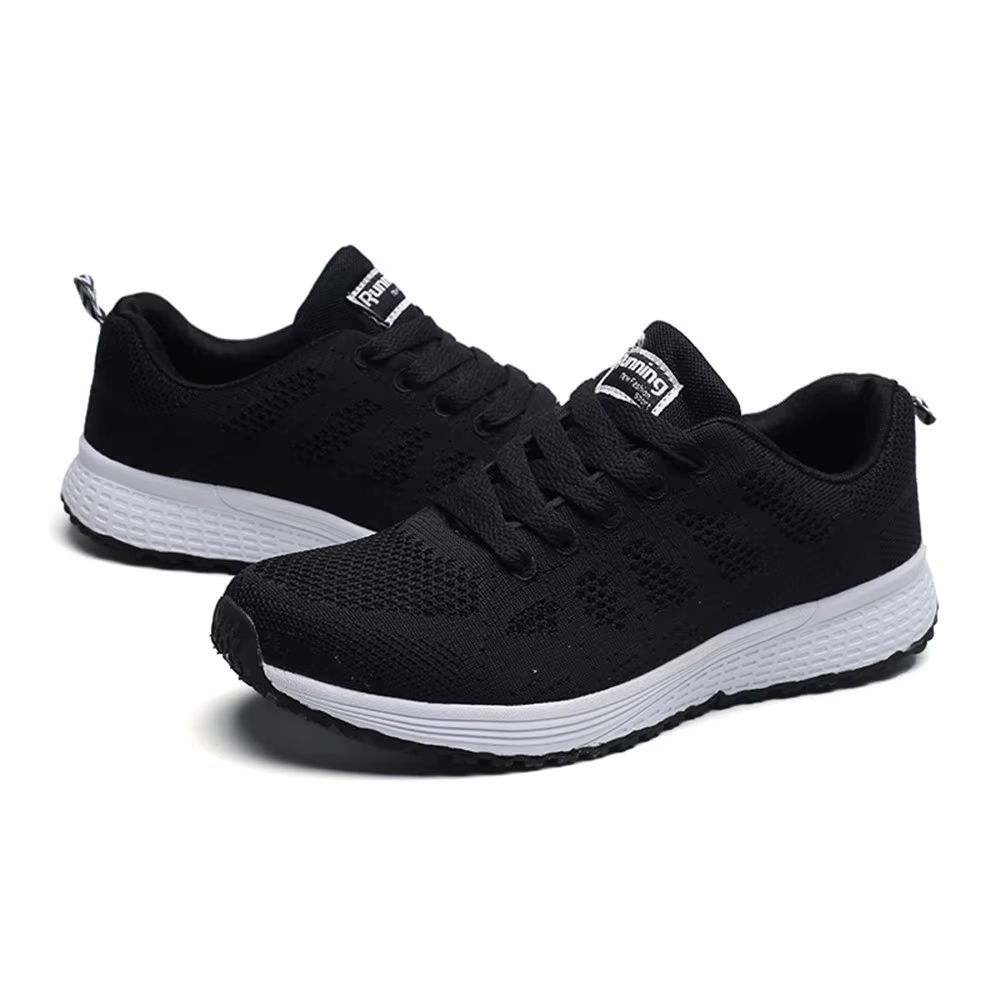 Baskets d'été en plein Air pour femmes, chaussures de marche, de Jogging, de Sport noires, à coussin