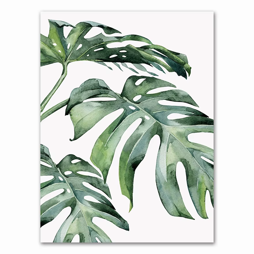 Affiche de Plantes Tropicales de Style Scandinave, Feuilles Vertes, Image Décorative, Art Mural Mode