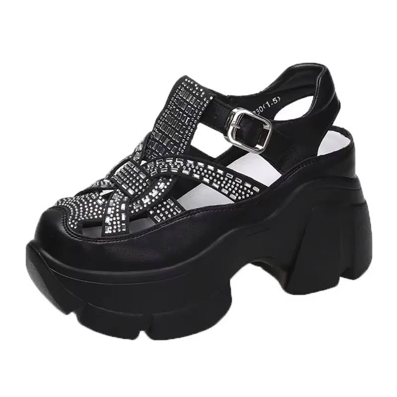 Papa sandales femmes 2025 été nouvelle plate-forme chaussures eau diamant sport sandales romaines se